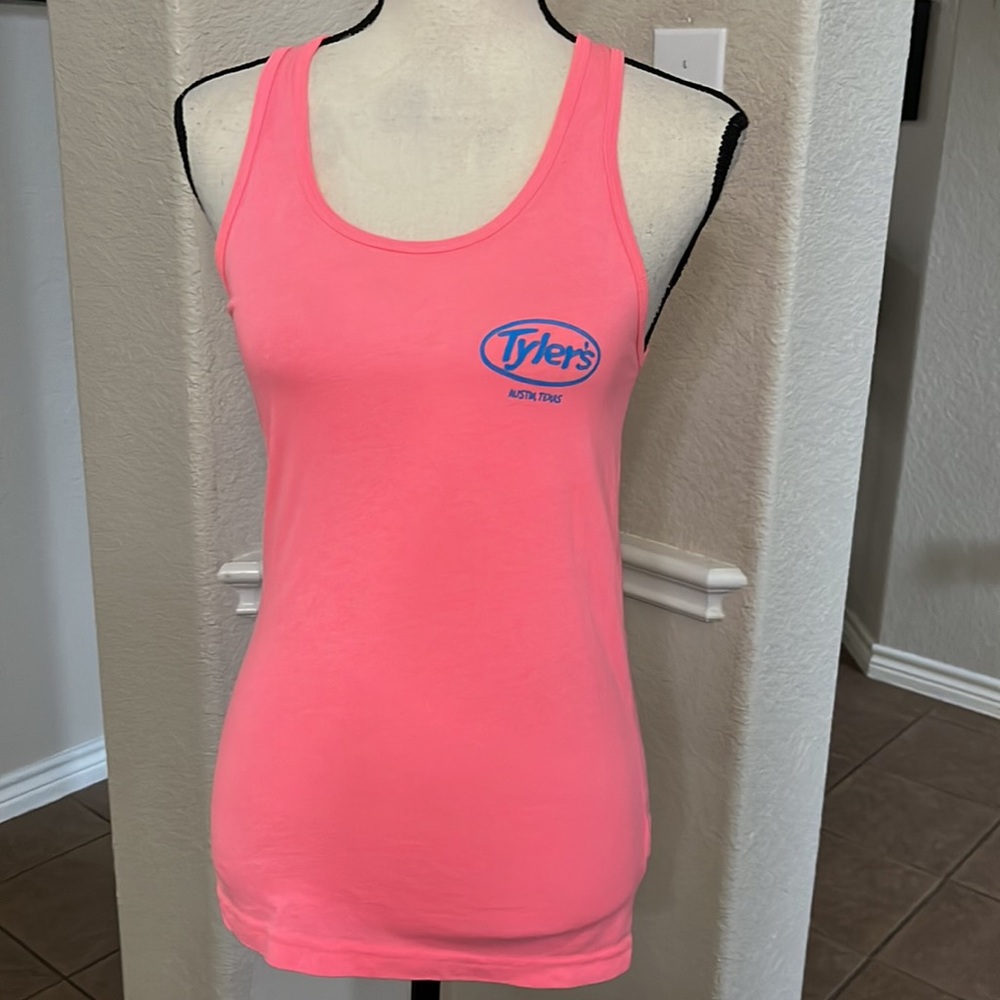 American Apparel neon pink Tyler’s Austin Texas tank top size XS